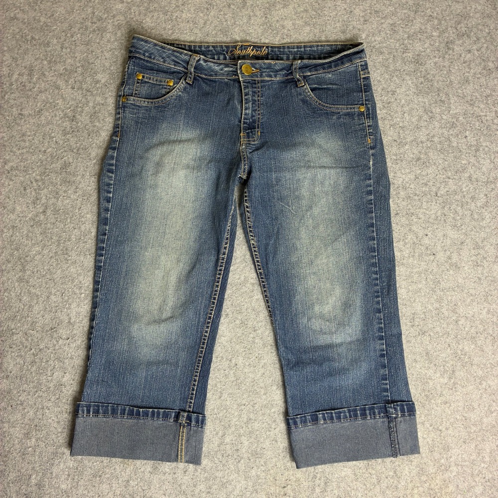 Vintage Southpole Jean Shorts Women's 33 Dark Wash Streetwear Baggy Denim Skater